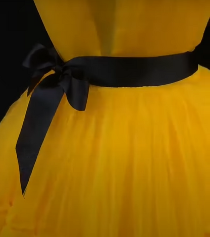 Yellow Tulle High Low Prom Dress, Yellow Formal Evening Dress ED0715