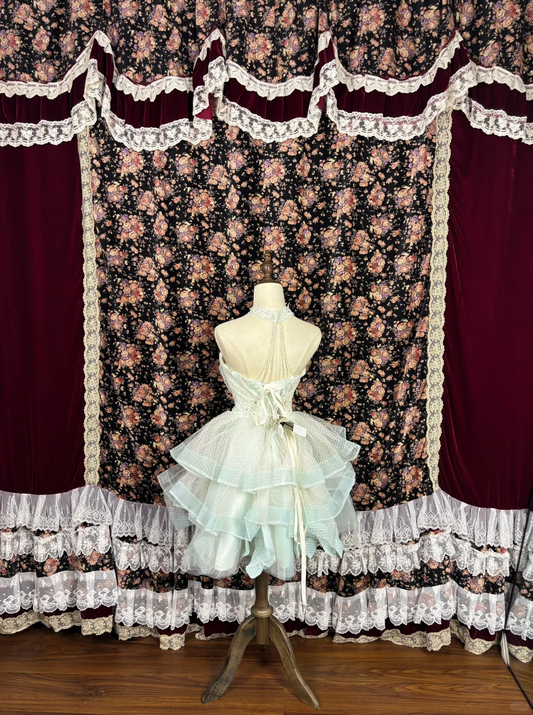 Vintage Sweetheart Applique Beaded Strapless A-Line Elegant Chiffon Tiered Homecoming Dress Evening Dress Prom Dresses TP4140